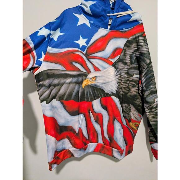 USA Flag American Eagle Men's Hoodie Size 3X - Picture 3 of 13